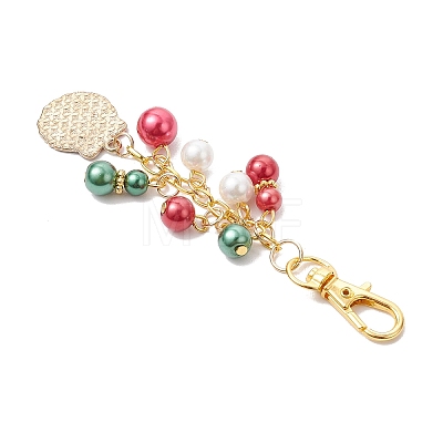 6Pcs Christmas Alloy Enamel Pendant Decorations HJEW-JM03683-1