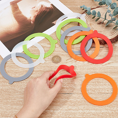 Gorgecraft 10Pcs 5 Colors Silicone Rings AJEW-GF0005-71-1