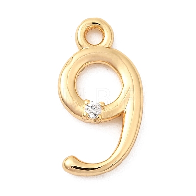 Brass Micro Pave Cubic Zirconia Charms KK-P340-24G-09-1
