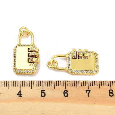 Rack Plating Brass Micro Pave Clear Cubic Zirconia Pendants KK-M293-26G-1