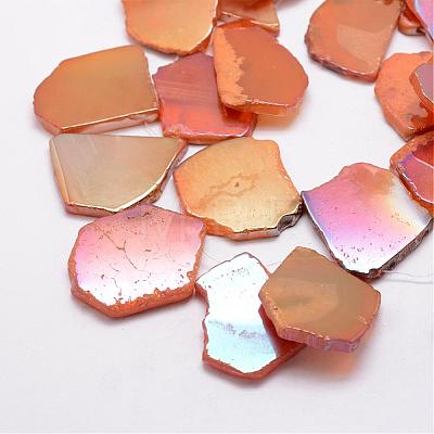 Electroplated Natural Agate Beads Strands G-K109-05-A-1