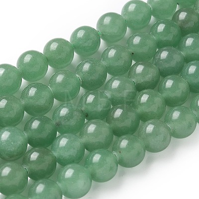 Natural Green Aventurine Round Beads Strands G-S150-8mm-1-1