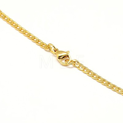 304 Stainless Steel Curb Chain/Twisted Chain Necklace Making STAS-A028-N108G-1