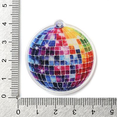 Printed Transparent Acrylic Pendants OACR-S045-03D-1