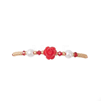 Glass Seed Bead & Resin Braided Beaded Bracelets BJEW-MZ00307-02-1