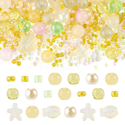 1Bag Mixed Styles Glass Beads GLAA-TADJ0001-10C-1