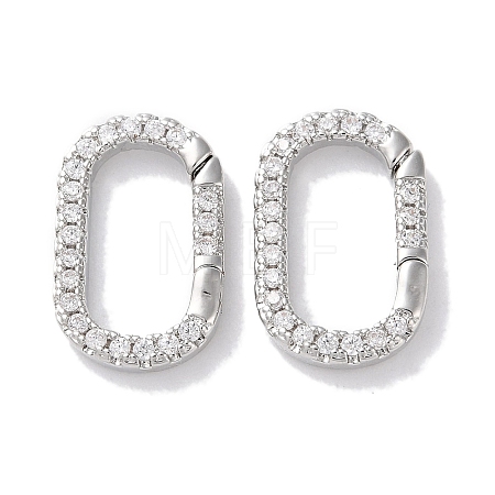 Rack Plated Brass Micro Pave Cubic Zirconia Clasps X-KK-Z039-06C-P-1