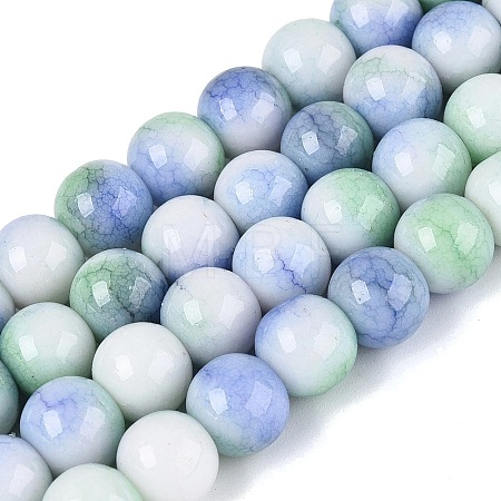Opaque Ombre Effect Dyed Glass Beads Strands GLAA-Q106-04A-10-1