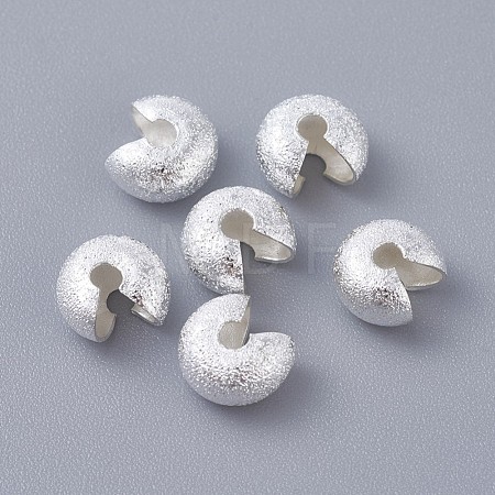 Textured Brass Crimp Beads Covers X-KK-I665-23S-1