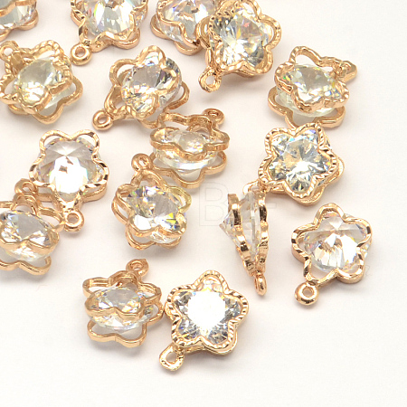 Flower Alloy Charms X-ZIRC-R007-044A-03-1