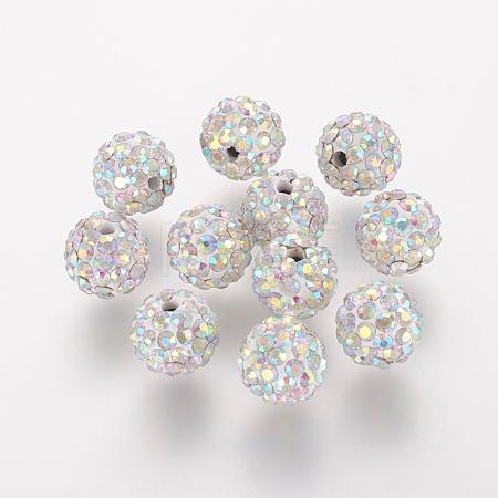 Polymer Clay Rhinestone Beads RB-K050-8mm-C30-1