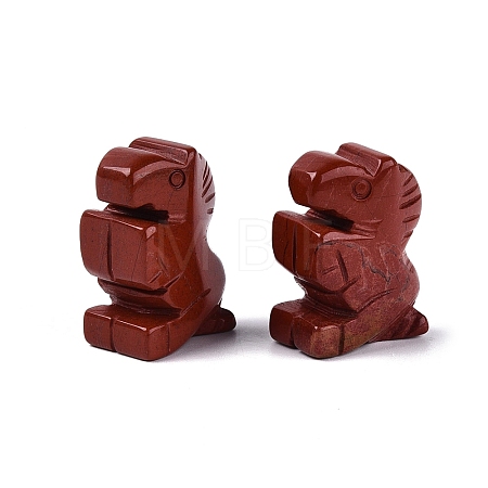 Natural Red Jasper Horse Figurine DJEW-N005-01D-1