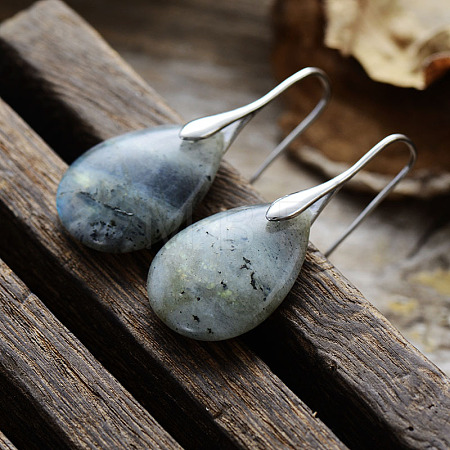 Teardrop Brass Dangle Earrings FS-WGF2982-05-1