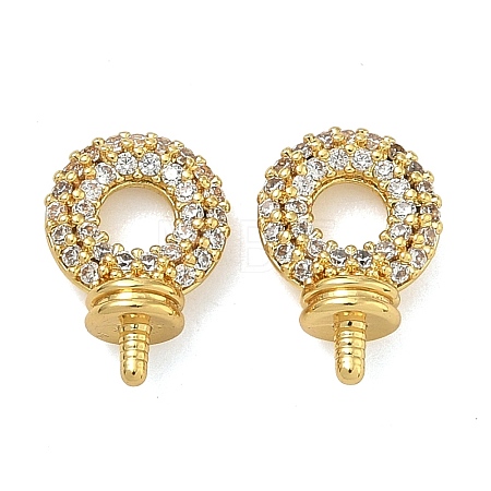 Brass Micro Pave Cubic Zirconia Peg Bails KK-D229-15G-1