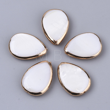 Edge Golden Plated Freshwater Shell Beads SHEL-S276-46-1