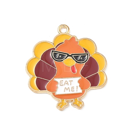 Thanksgiving Day Alloy Enamel Pendants ENAM-I076-01G-04-1