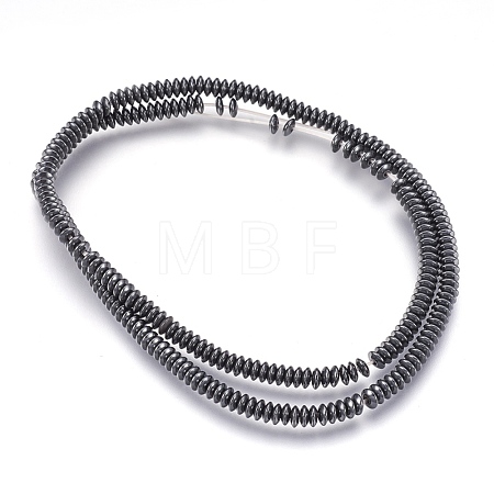 Non-magnetic Synthetic Hematite Beads Strands X-G-I208-03-A-4x1mm-1