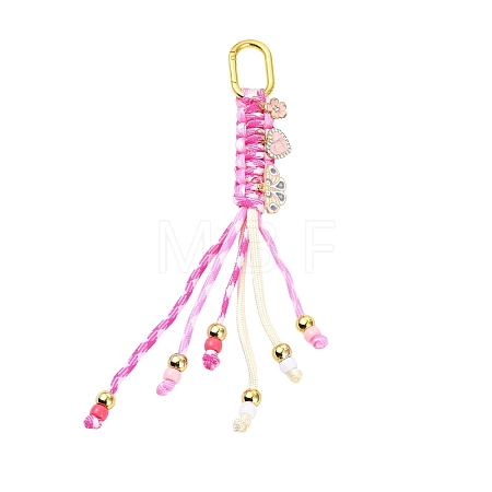Polyester & Spandex Cord Pendant Decorations HJEW-YW00432-03-1