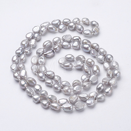 Natural Pearl Beaded Necklaces NJEW-P149-01A-01-1
