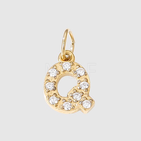 Stainless Steel Cubic Zirconia Pendants with Jump Rings FIND-PW0024-08Q-1