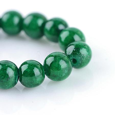 Natural Dyed Yellow Jade Gemstone Bead Strands G-R271-10mm-Y14-1