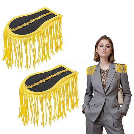 Polyester Tassel Epaulettes AJEW-WH0481-520B-1