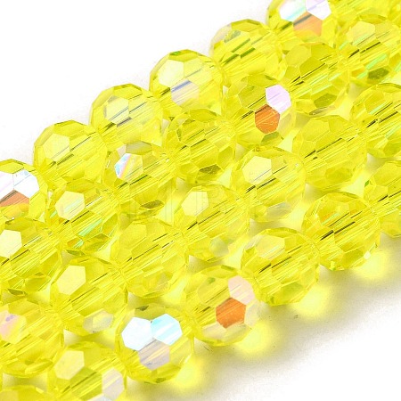 Electroplate Transparent Glass Beads Strands EGLA-A035-T4mm-L03-1