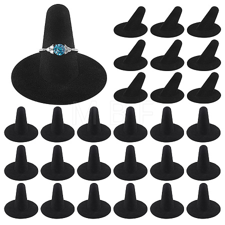 30Pcs Resin Flocking Ring Displays RDIS-FG0001-33-1