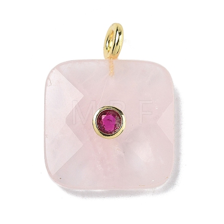 Natural Rose Quartz Faceted Pendants G-C274-03-G06-1