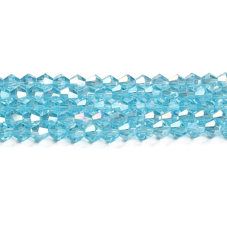Transparent Electroplate Glass Beads Strands EGLA-A039-T3mm-B20-1