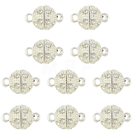10 Bags Alloy Rhinestone Magnetic Clasps RB-FS0001-08S-1