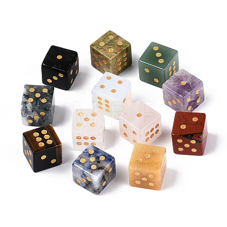 Natural Gemstone Carved Cube Dice T144-07M-1