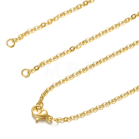 304 Stainless Steel Cable Chain Necklace Making STAS-T040-PJ208-2-46-1