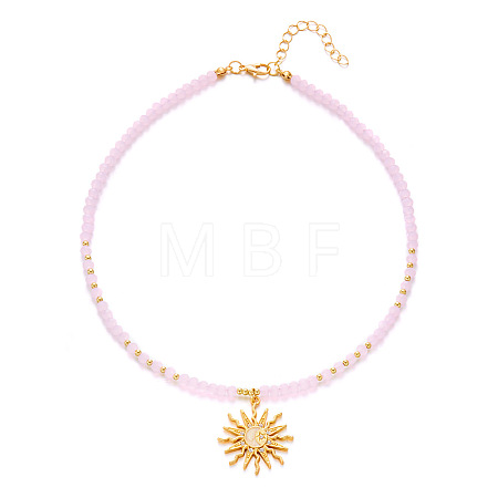 Bohemian Zinc Alloy Enamel with Crystal Rhinestone Sun Pendant Necklaces FS-WG8769D-04-1