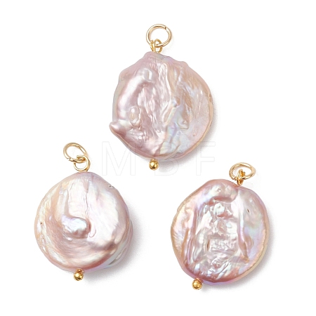 Natural Baroque Pearl Keshi Pearl Pendants X-PALLOY-JF04629-01-1