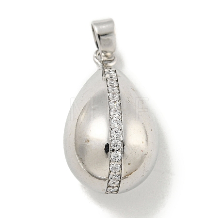 Rack Plating Brass Micro Pave Clear Cubic Zirconia Pendants KK-E114-02P-02-1