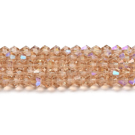 Transparent Electroplate Glass Beads Strands EGLA-A039-T4mm-L12-1