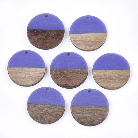 Resin & Wood Pendants X-RESI-S358-02B-10-1