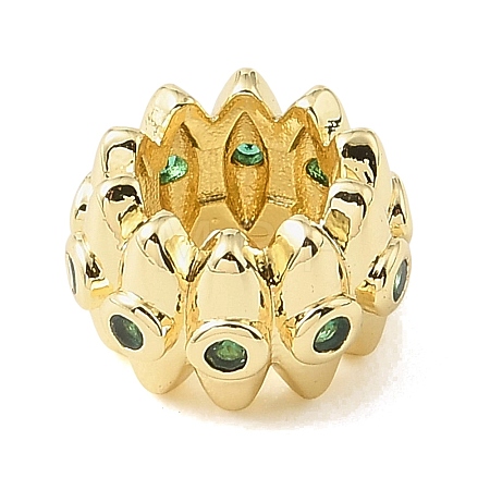Brass Micro Pave Cubic Zirconia Beads CU-CBA389D-01G-02-1