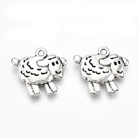 Tibetan Style Alloy Pendants TIBE-S323-019AS-RS-1