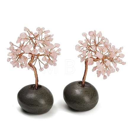 Natural Rose Quartz Chips Tree of Life Display Decorations GG-CBACC2B-01B-1