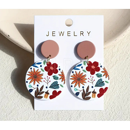 Acrylic Dangle Stud Earrings FS-WG5876E-06-1