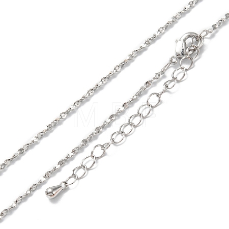 Brass Link Chain Necklaces NJEW-K123-10P-1