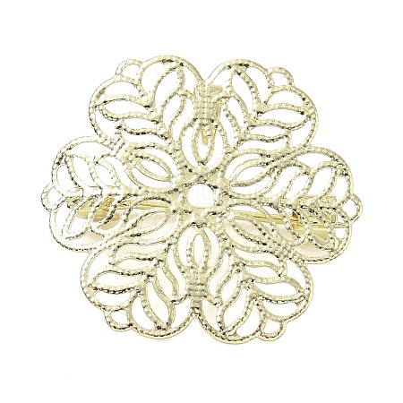 Flower Brass Lapel Pin Brooches for Clothes KK-CBA19A0-02G-1