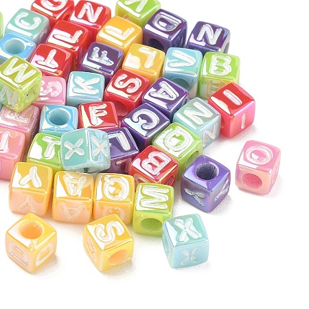 Plating Opaque Acrylic Beads AC-CBA529B-01B-1