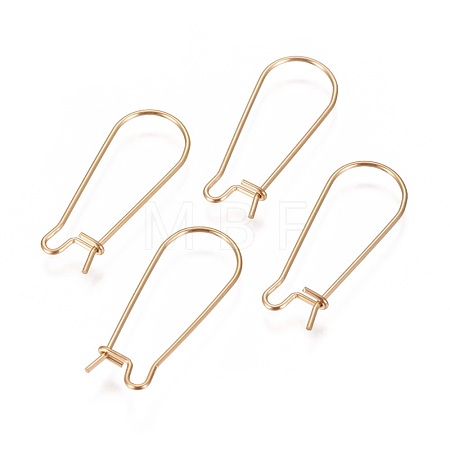 Ion Plating(IP) 304 Stainless Steel Hoop Earrings Findings Kidney Ear Wires STAS-L216-22B-G-1