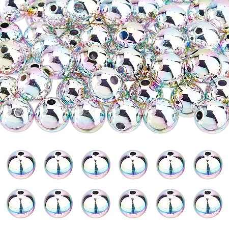 80Pcs UV Plating Opaque CCB Plastic Beads MACR-DC0001-28-1