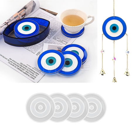 DIY Evil Eye Cup Mat Silicone Molds DIY-A020-01-1