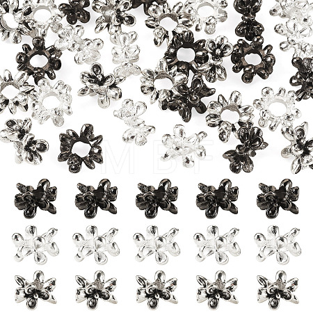 30Pcs 3 Styles Flower Tibetan Style Alloy European Beads FIND-TA0010-83-1