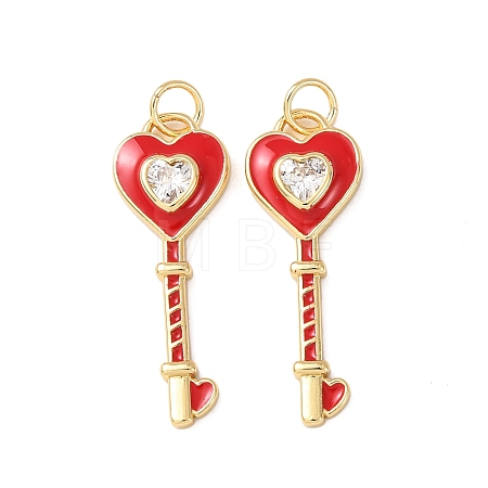 Brass Micro Pave Cubic Zirconia Pendants KK-C143-29G-1